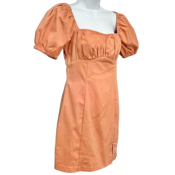 ASTR Peach Papaya Wendy Bodycon Puff Sleeve Smocked Mini Dress size S NEW Tags - Picture 6 of 9